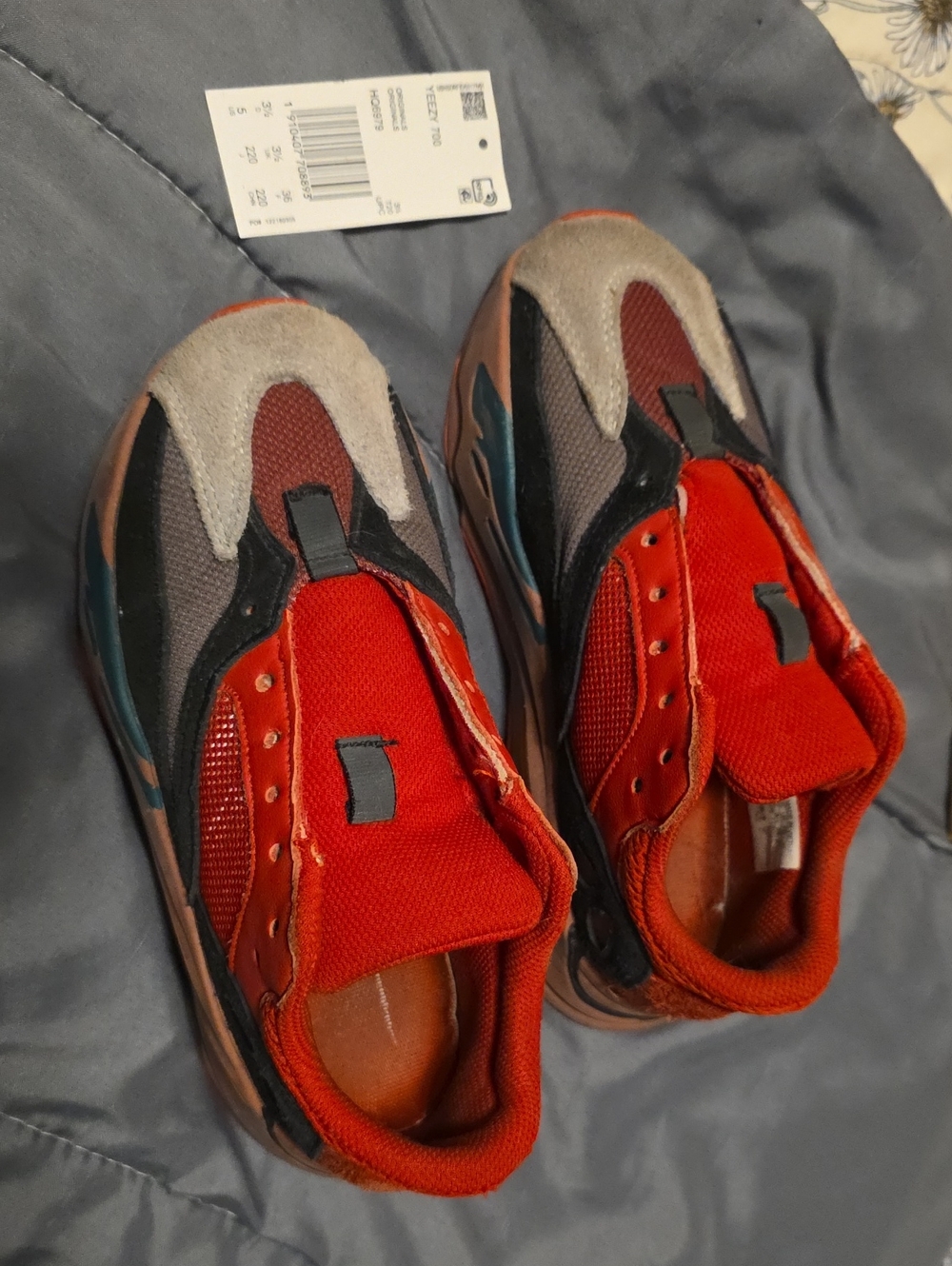 Yeezy Boost Youth Red Multi-Accent Athletic Sneakers